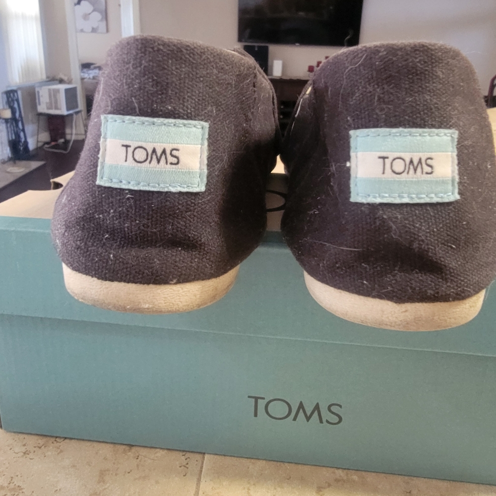 TOMS Black Slip-On Shoes
